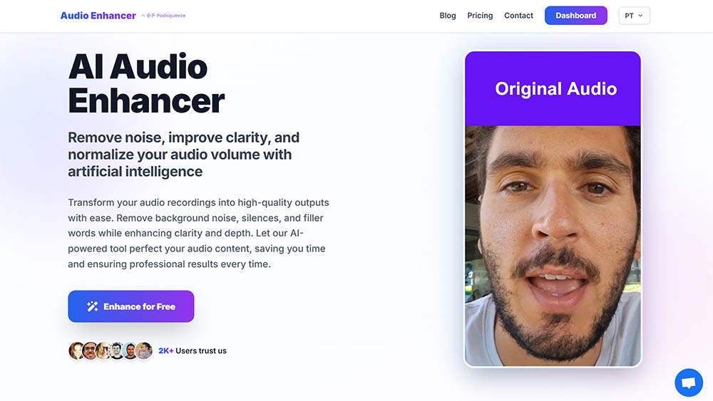 AudioEnhancer.com interface
