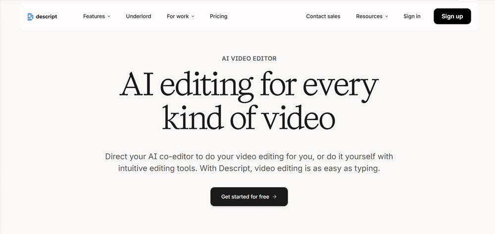 Descript Studio Sound interface
